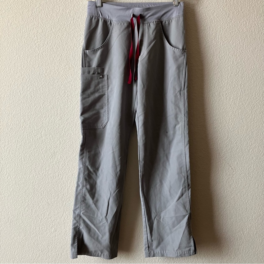 Figs Gray Solid Colored Comfortable Elastic Waist… - image 1